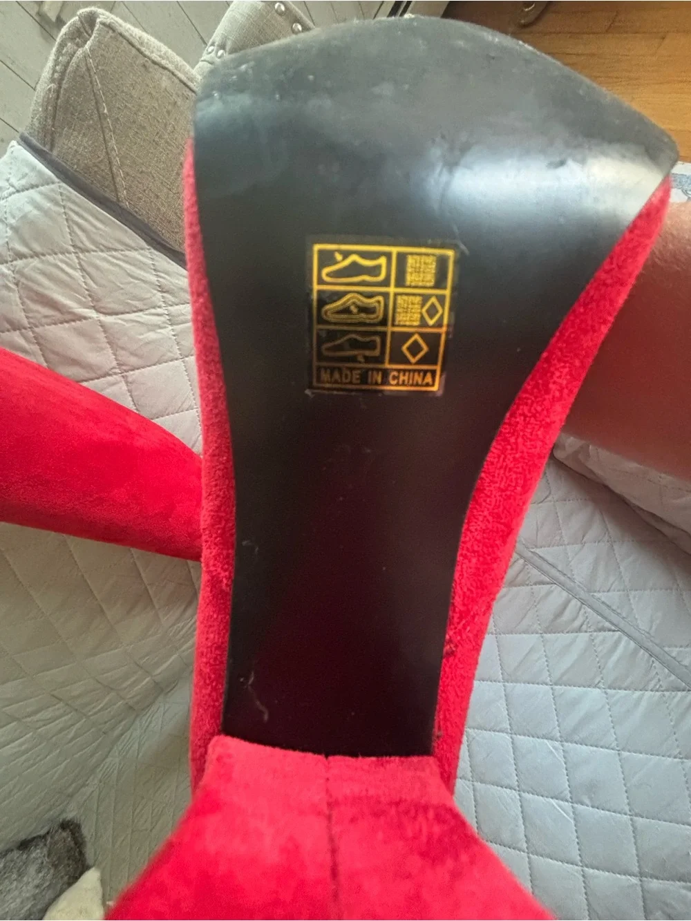 Red Suede Over-the-Knee Boots for Women
